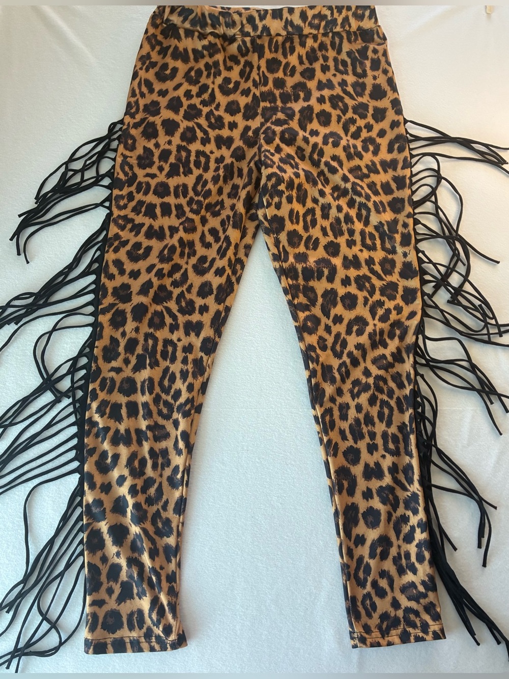 Leopard Print Fringe Leggings - Bold Animal Print